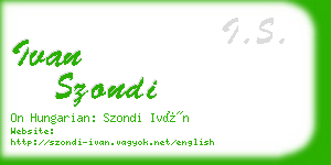 ivan szondi business card